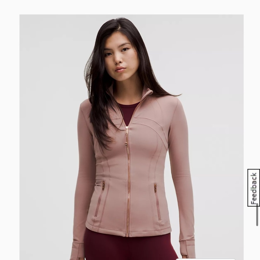 Worn once. Lululemon Rose gold define jacket
